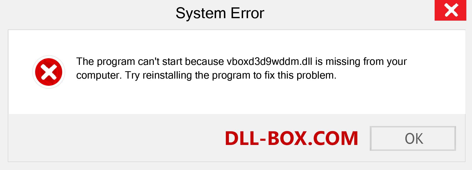  vboxd3d9wddm.dll file is missing?. Download for Windows 7, 8, 10 - Fix  vboxd3d9wddm dll Missing Error on Windows, photos, images